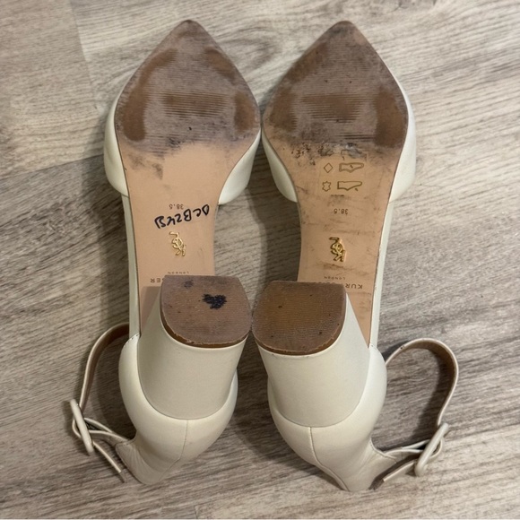Kurt Geiger London Burlington Leather In Bone Block Heel Shoes 38.5 WORN ONCE - Picture 12 of 12